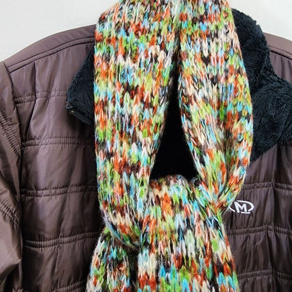 Marker brown puffy coat with faux fur lining woman's size extra large w/scarf - Picture 9 of 12